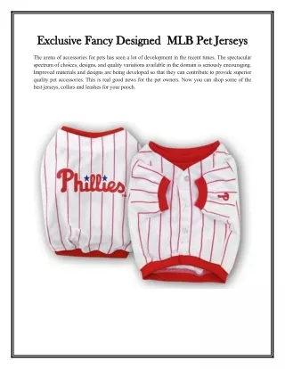 Exclusive Fancy Designed MLB Pet Jerseys