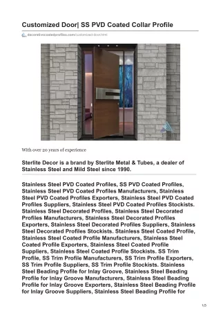 customized door ss pvd coated collar profile