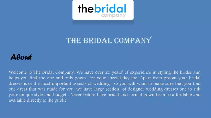the bridal company