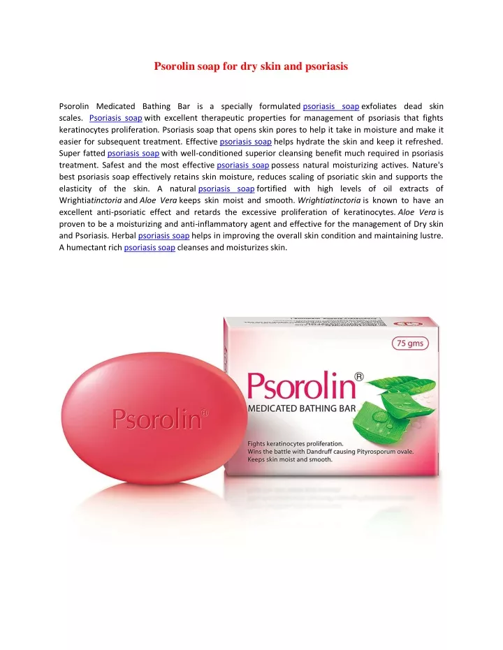 psorolin soap for dry skin and psoriasis