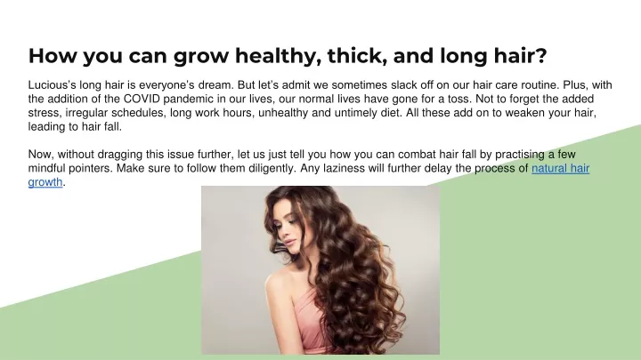 how you can grow healthy thick and long hair