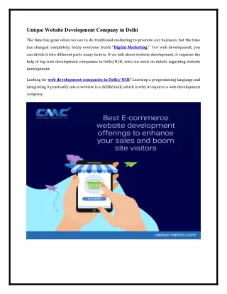 unique website development company in delhi