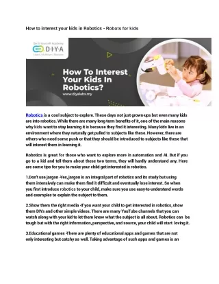how to interest your kids in robotics robots