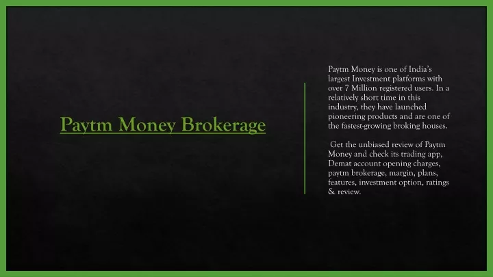 paytm money brokerage