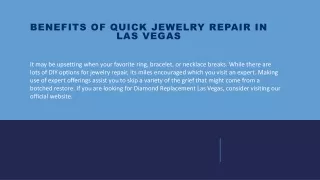 Benefits of Quick Jewelry Repair in Las Vegas