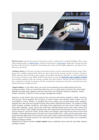 Analogue meters and digital meters