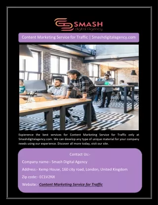 Content Marketing Service for Traffic | Smashdigitalagency.com