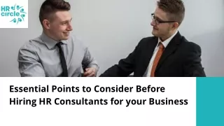 Essential Points to Consider Before Hiring HR Consultants for your Business