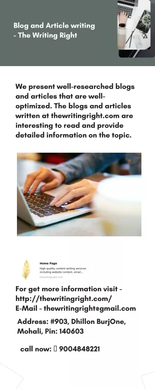 Blog and Article writing