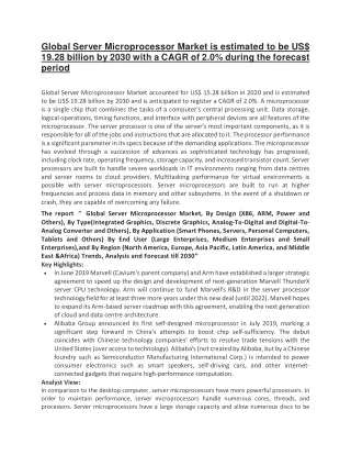 global server microprocessor market is estimated