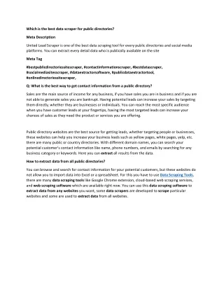 which is the best data scraper for public