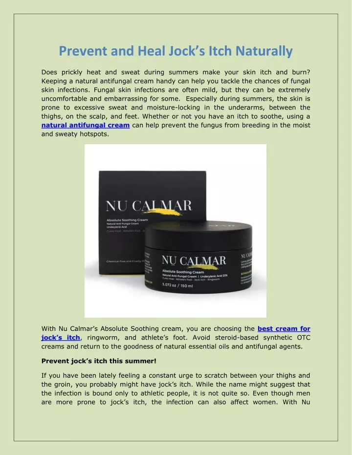 prevent and heal jock s itch naturally