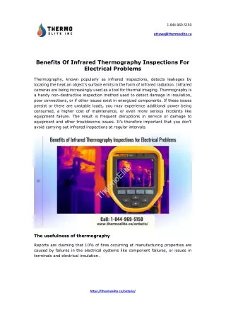 Benefits Of Infrared Thermography Inspections For Electrical Problems