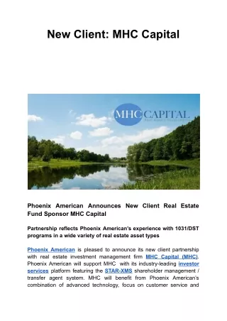 New Client: MHC Capital