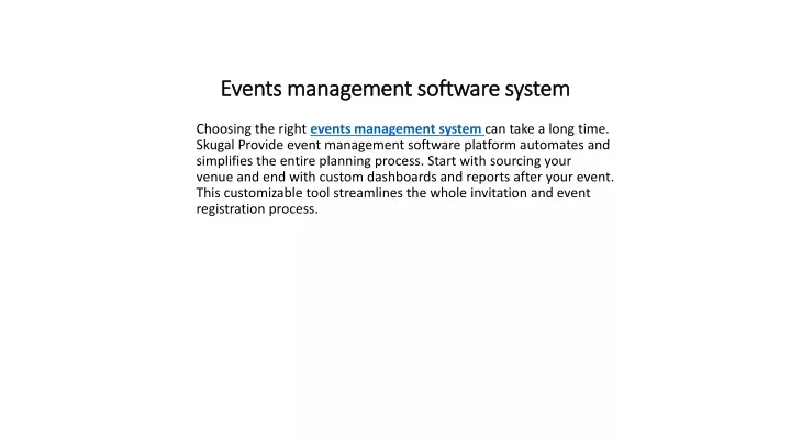 events management software system