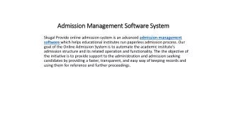 admission management software system