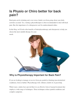 Is Physio or Chiro better for back pain?