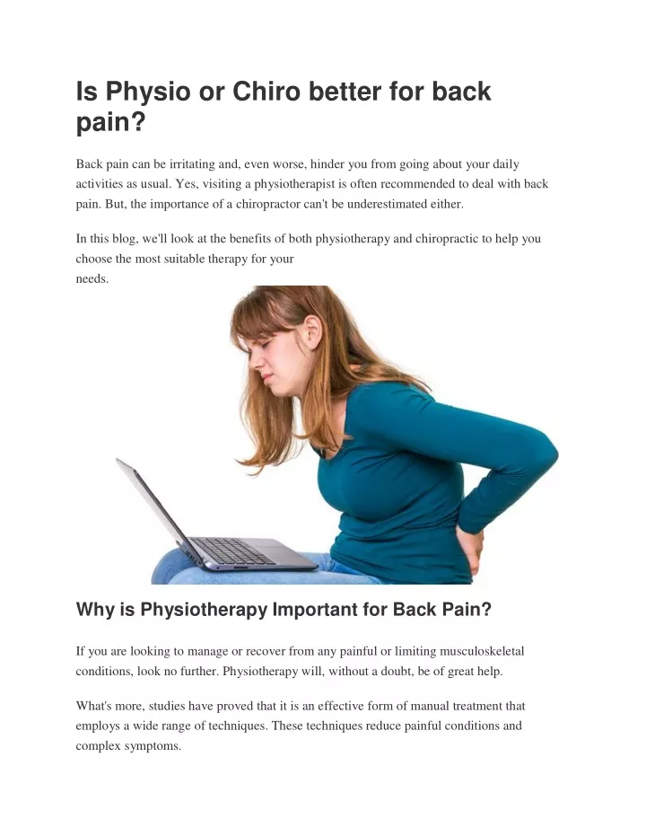 is physio or chiro better for back pain