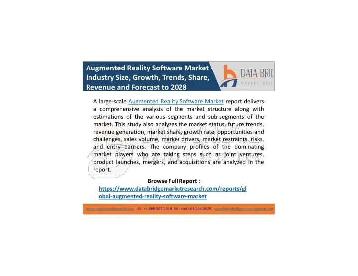PPT - Augmented Reality Software Market Industry Growth, Challenges ...