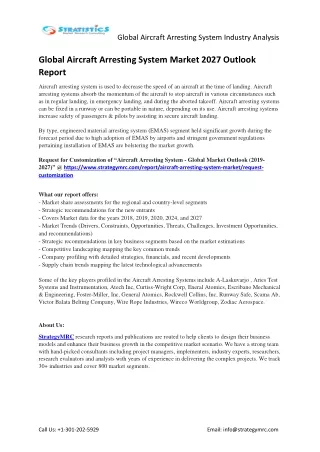 global aircraft arresting system industry analysis