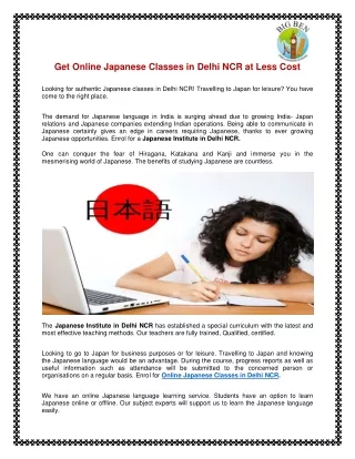 Japanese Institute in Delhi NCR-Bblanguages.com