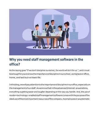 Why do you need staff management software in the office