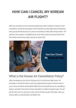 how can i cancel my korean air flight