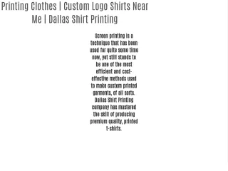 Printing Clothes | Custom Logo Shirts Near Me | Dallas Shirt Printing
