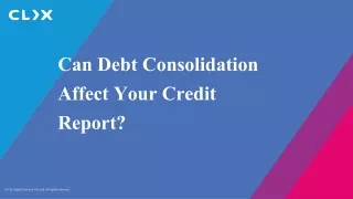 can debt consolidation affect your credit report