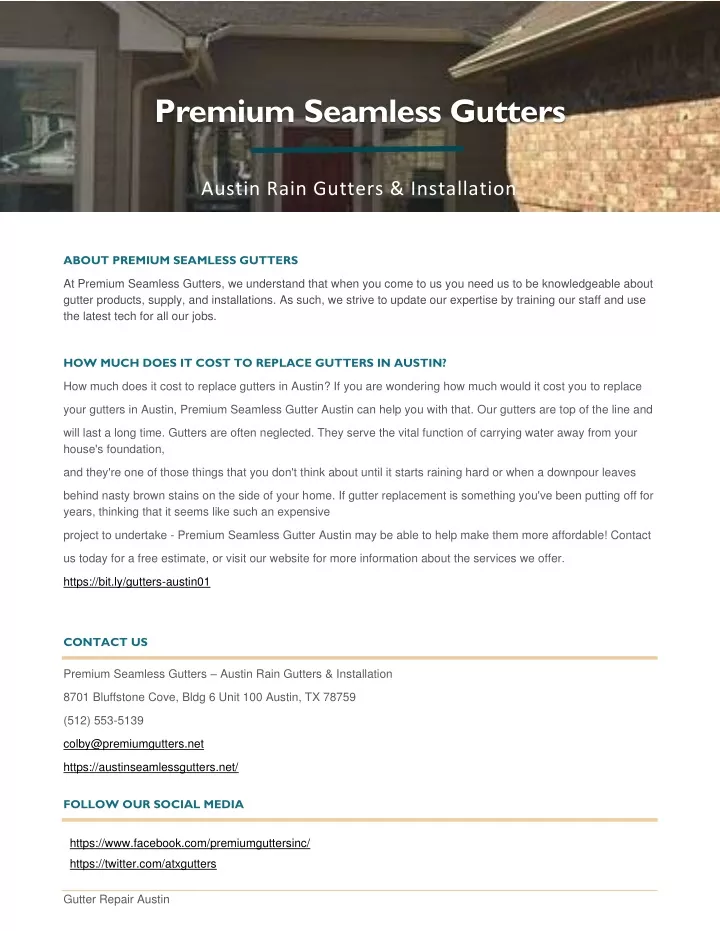 premium seamless gutters