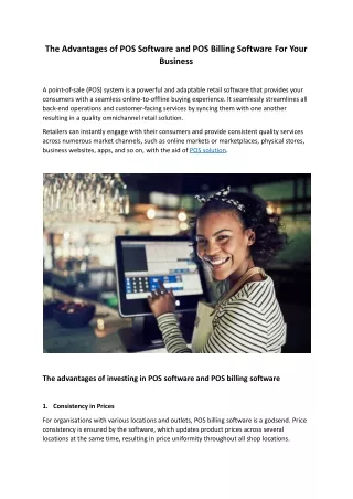 the advantages of pos software and pos billing