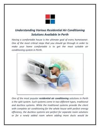 understanding various residential