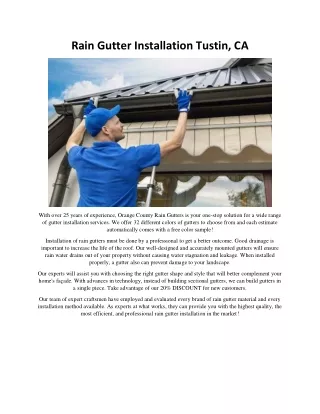 rain gutter installation tustin ca