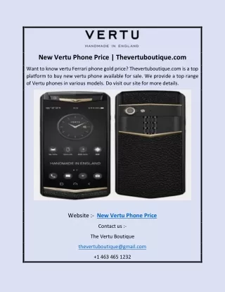 New Vertu Phone Price | Thevertuboutique.com