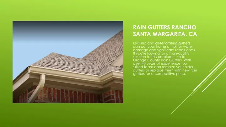 rain gutters rancho santa margarita ca