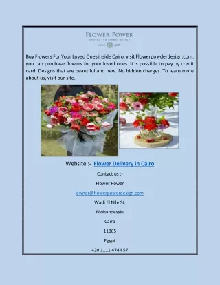 Flower Delivery in Cairo | Flowerpowderdesign.com