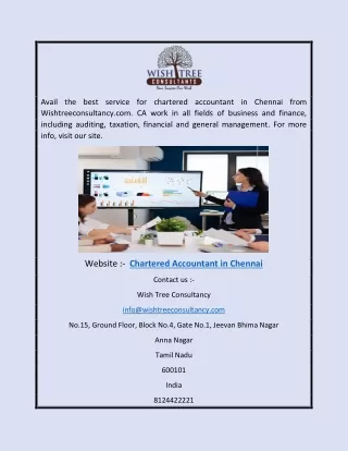 Chartered Accountant in Chennai | Wishtreeconsultancy.com