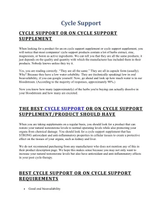 Cycle Support