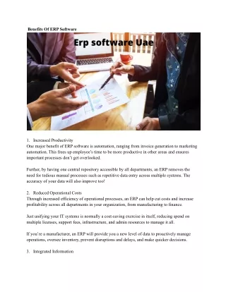 benefits of erp software