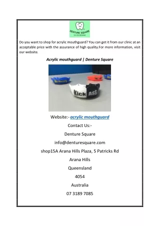do you want to shop for acrylic mouthguard