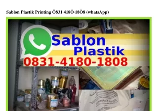 Sablon Plastik Printing 08౩l~Ꮞl80~l808{WA}