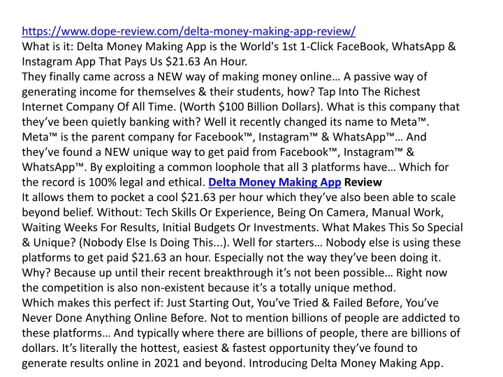 https www dope review com delta money making