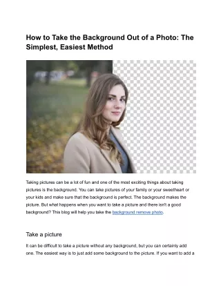 how to take the background out of a photo