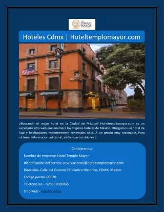 Hoteles Cdmx | Hoteltemplomayor.com