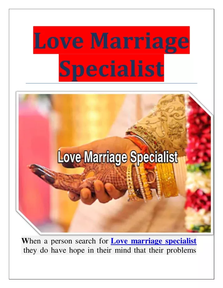 love marriage specialist