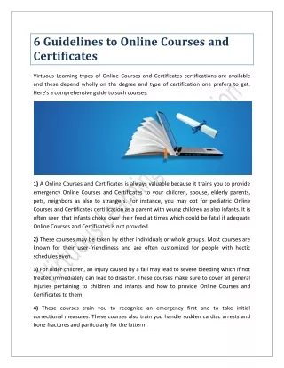 6 Guidelines to Online Courses and Certificates