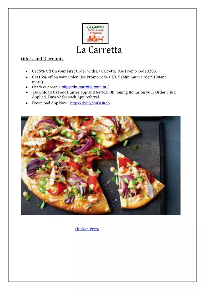 la carretta offers and discounts