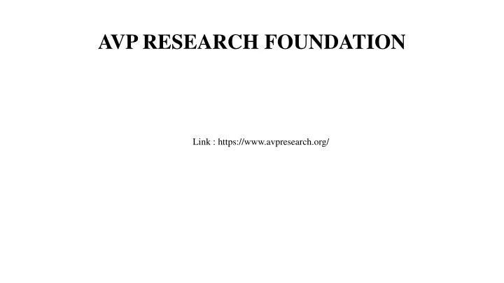 avp research foundation