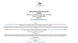 watch battery replacement nyc contact address