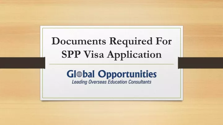 documents required for spp visa application